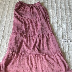 Hollister Pink Floral Maxi Skirt